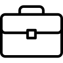 Person with briefcase ascending stairs